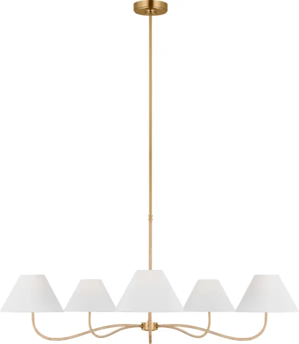 Laguna Five Light Chandelier in Burnished Brass - Image 3