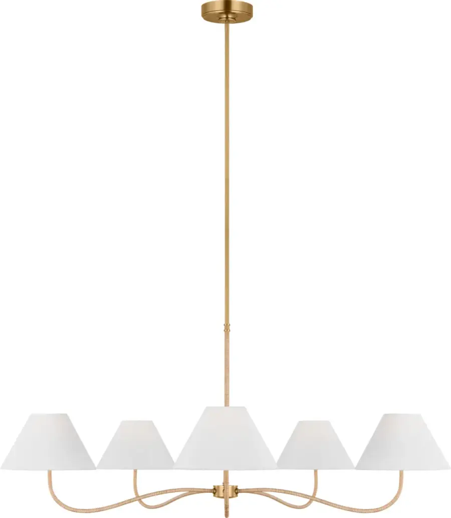 Laguna Five Light Chandelier in Burnished Brass - Image 3