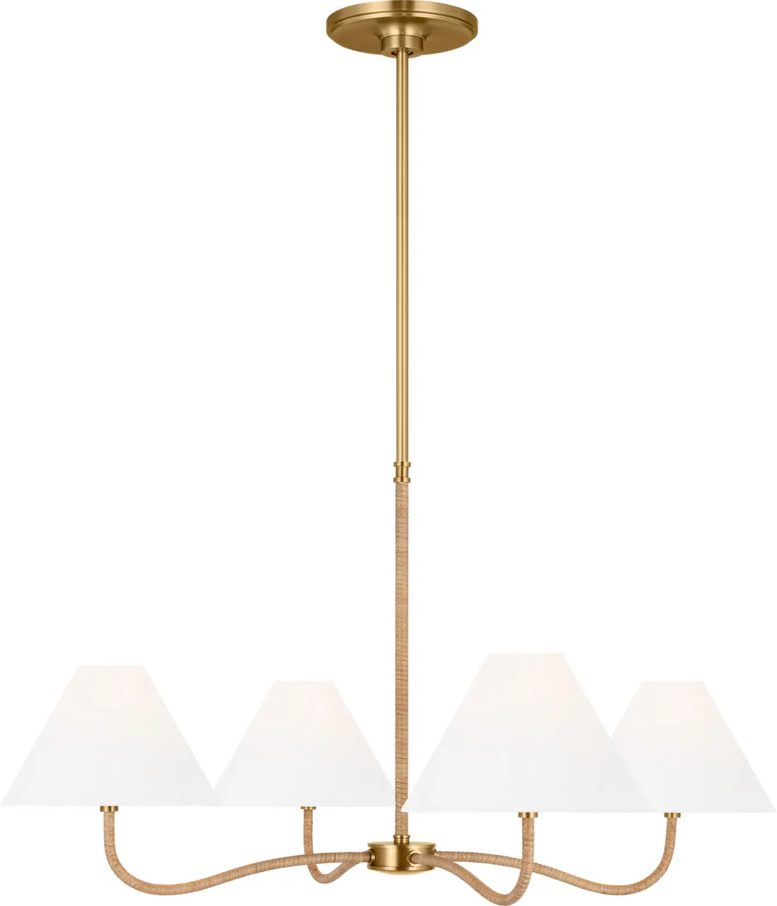 Laguna Four Light Chandelier in Burnished Brass