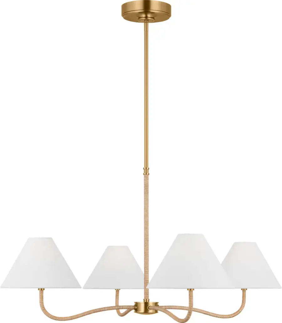 Laguna Four Light Chandelier in Burnished Brass - Image 3