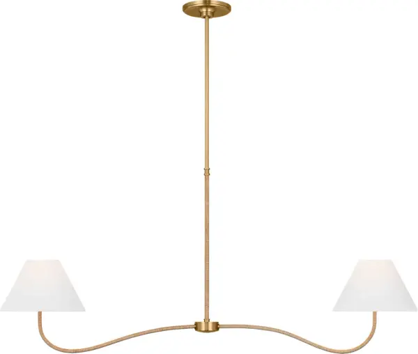 Laguna Two Light Linear Chandelier in Burnished Brass - Image 1