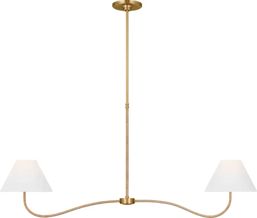Laguna Two Light Linear Chandelier in Burnished Brass - Image 1
