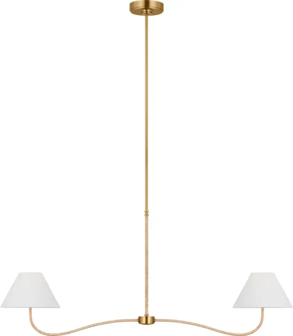 Laguna Two Light Linear Chandelier in Burnished Brass - Image 7