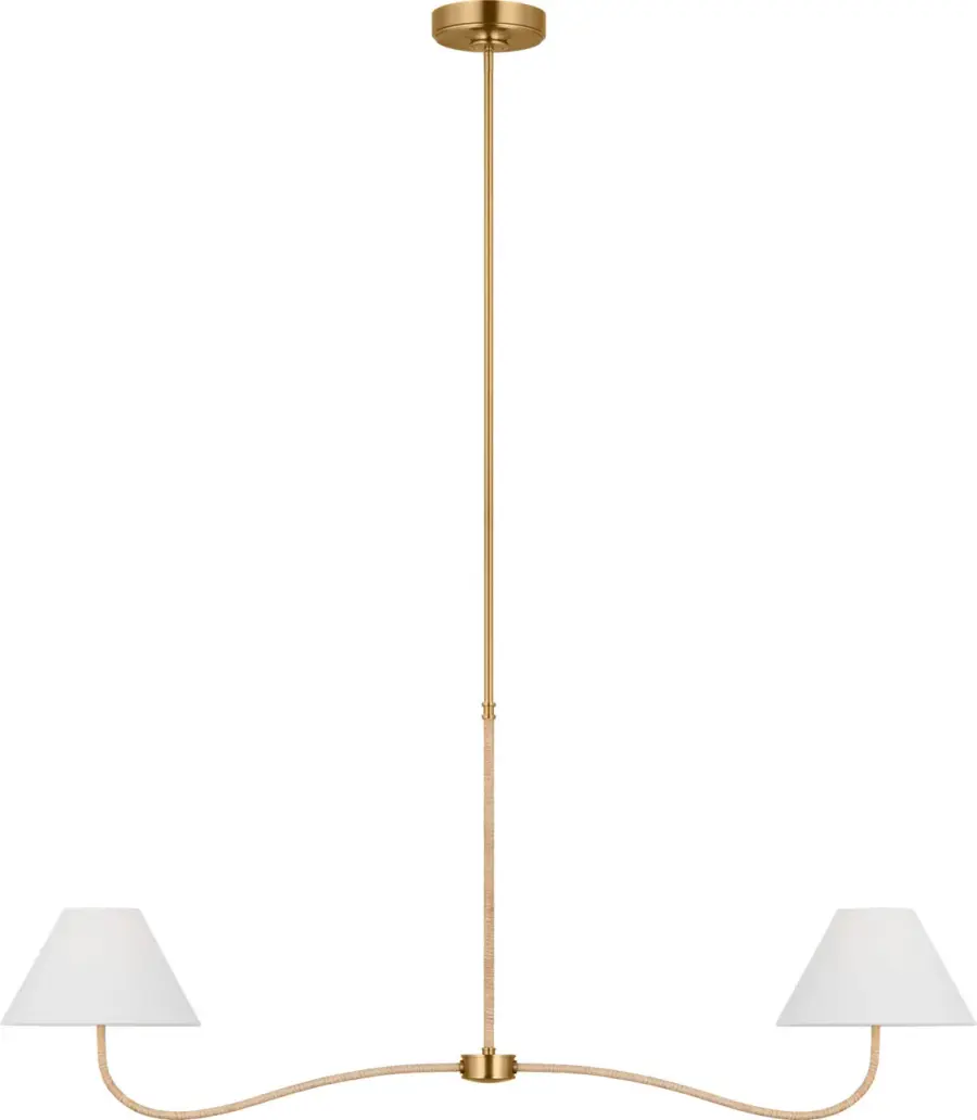 Laguna Two Light Linear Chandelier in Burnished Brass - Image 7