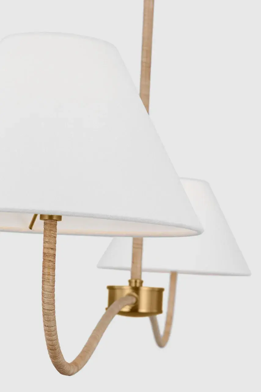 Laguna Two Light Linear Chandelier in Burnished Brass - Image 6