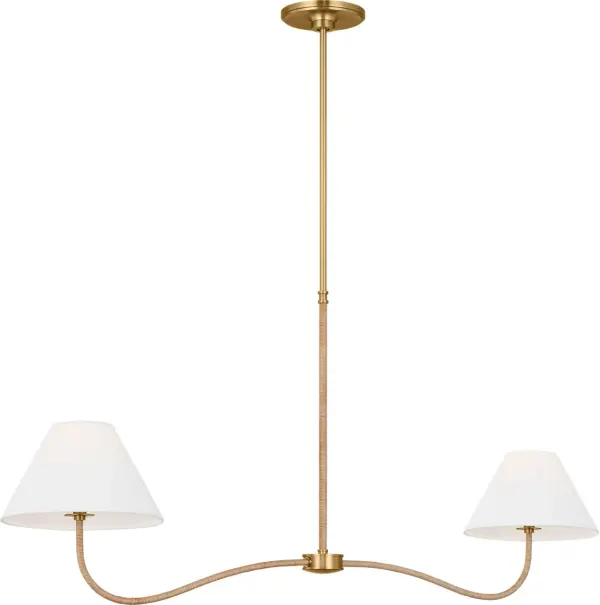 Laguna Two Light Linear Chandelier in Burnished Brass - Image 2