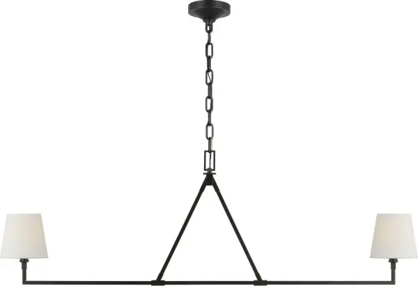 Perth Large Linear Chandelier in Aged Iron - Image 1