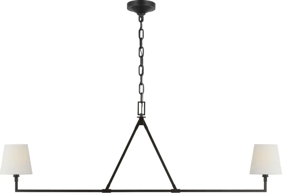 Perth Large Linear Chandelier in Aged Iron - Image 1