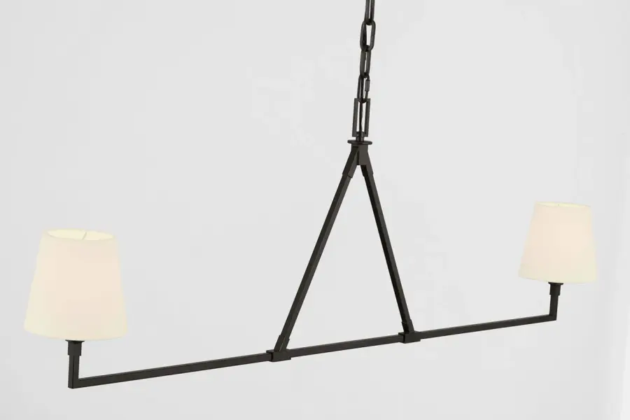 Perth Large Linear Chandelier in Aged Iron - Image 4