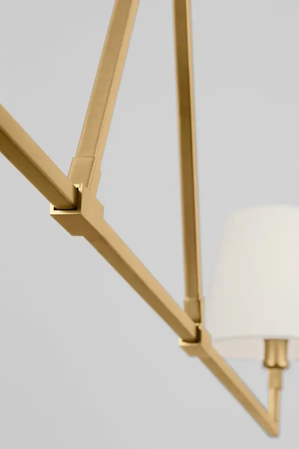 Perth Large Linear Chandelier in Burnished Brass - Image 4