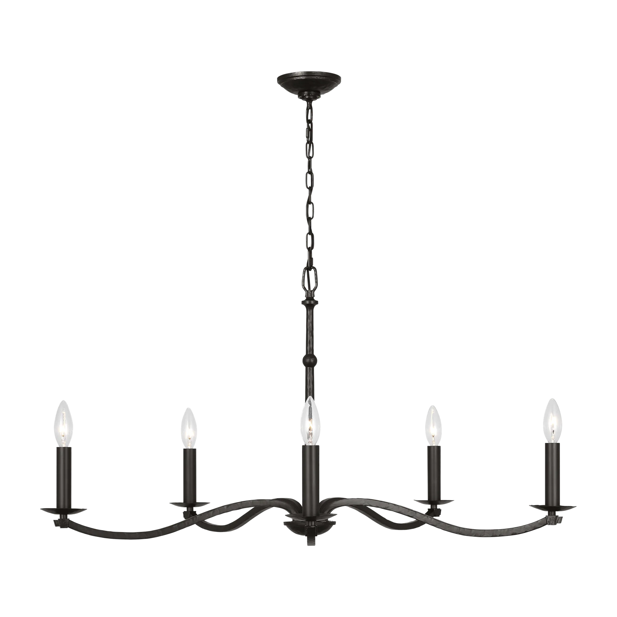 Wellen Large Chandelier in Aged Iron