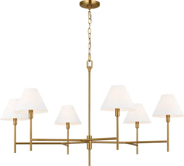 The Ridgewood Extra Large Chandelier by Chapman & Meyers transforms vintage star sculpture inspiration into a stunning focal point. Hand-forged texture and burnished brass finish create timeless elegance for grand spaces. - alternate view