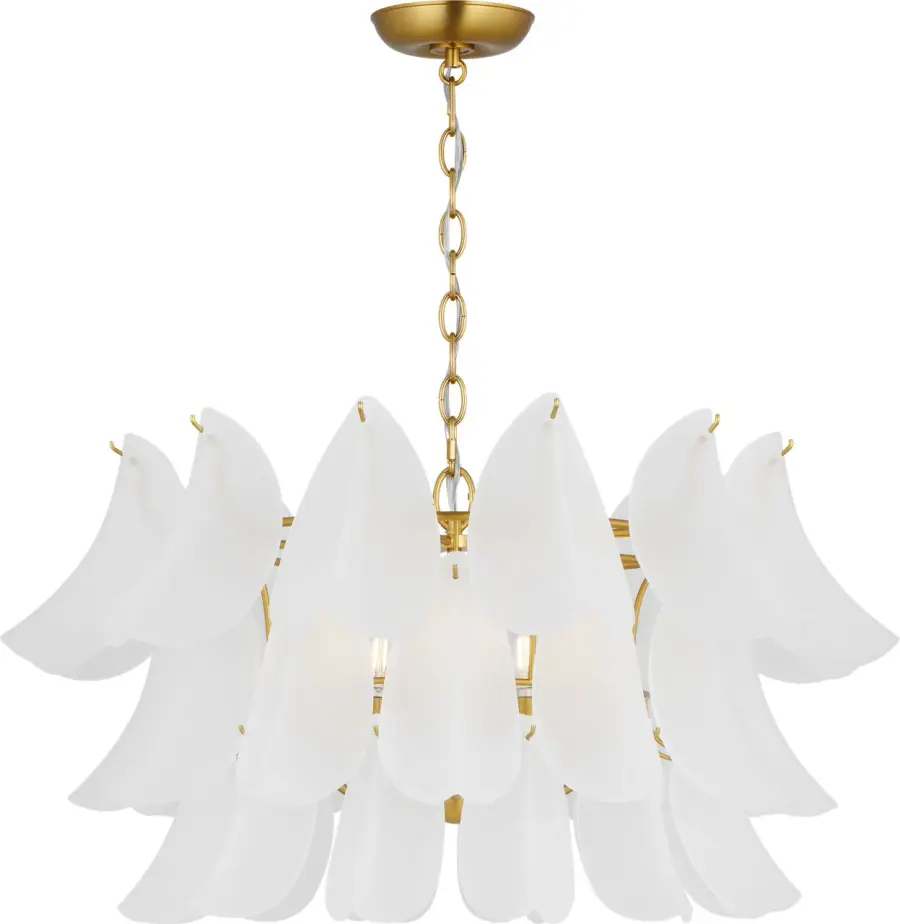 Chloe 32" Chandelier in Burnished Brass - Image 1