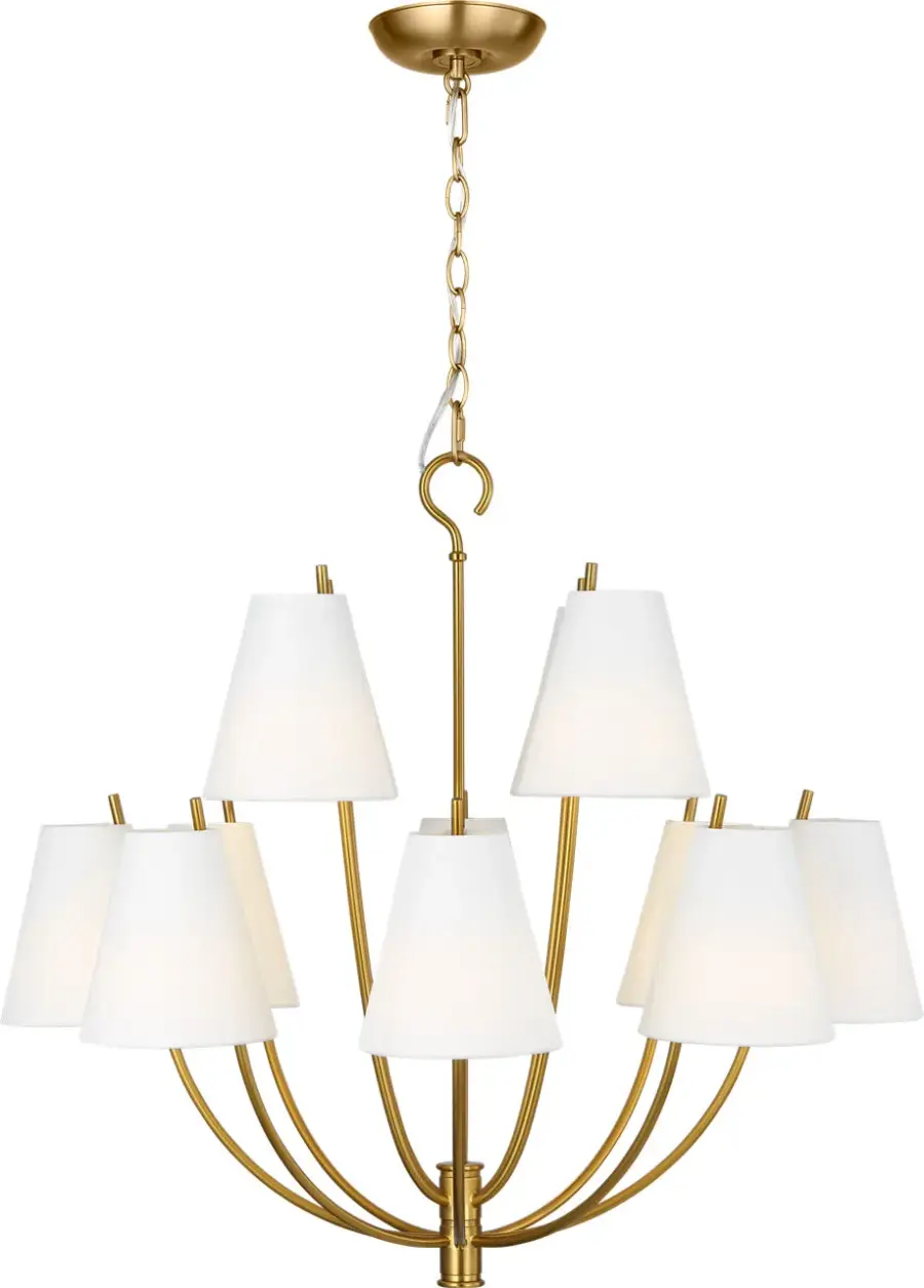 Marina 30" Chandelier in Burnished Brass - Image 1
