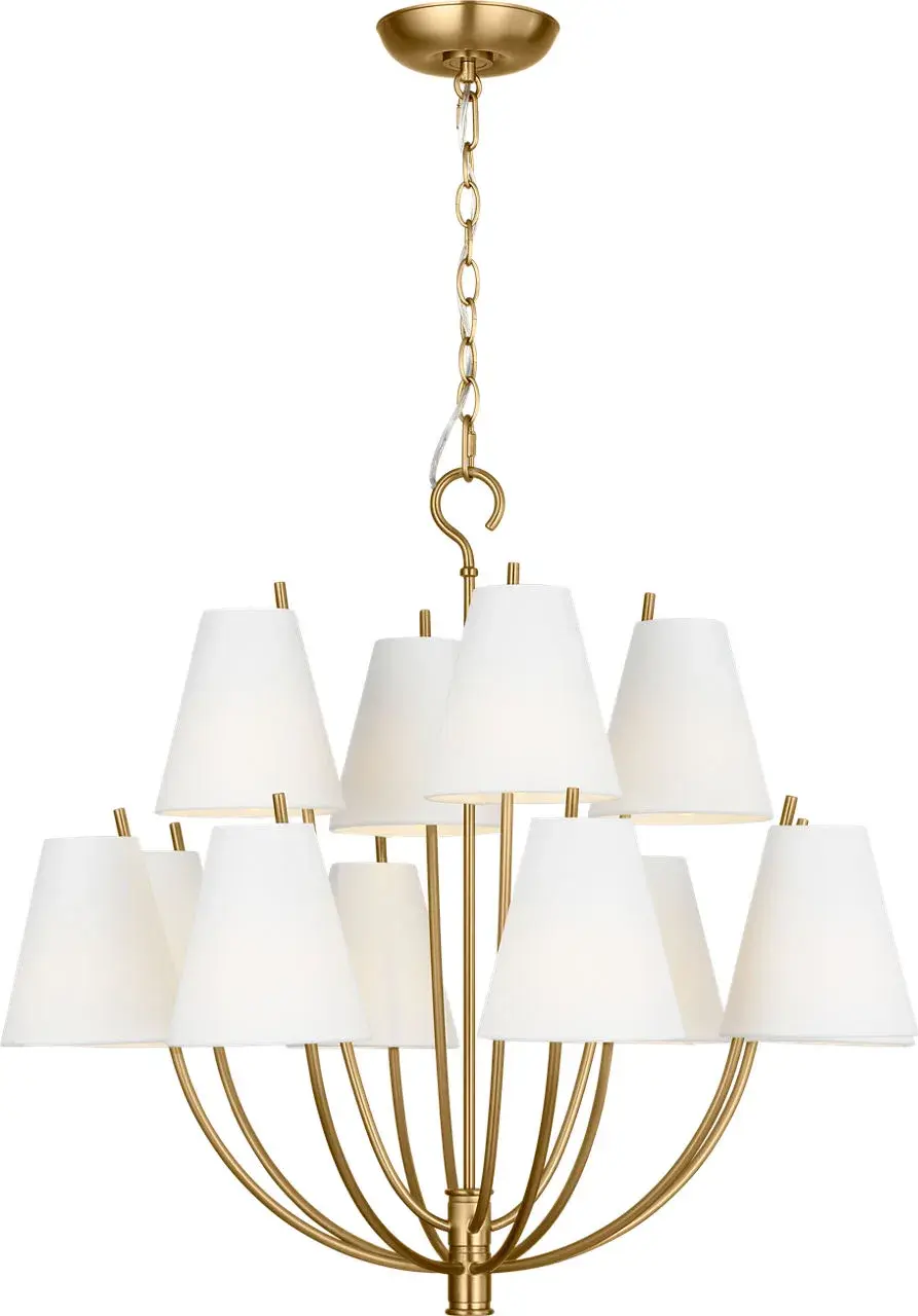 Marina 30" Chandelier in Burnished Brass - Image 2