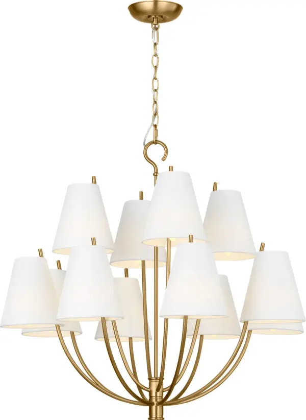 Marina 30" Chandelier in Burnished Brass - Image 4