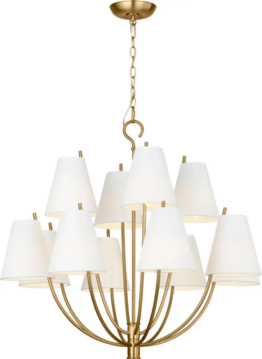 Marina 30" Chandelier in Burnished Brass - Image 4