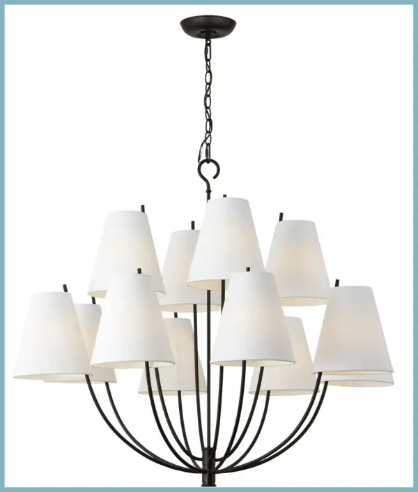 Marina 40" Chandelier in Aged Iron - Image 4