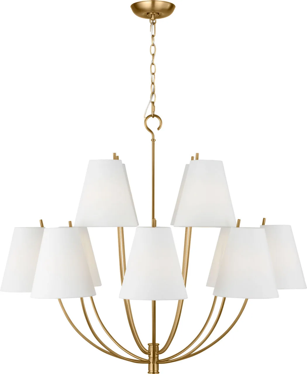 Marina 40" Chandelier in Burnished Brass