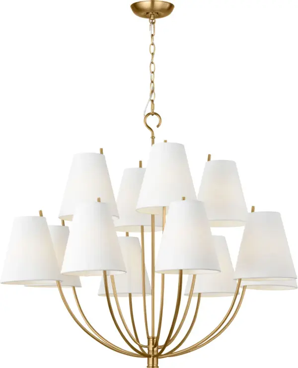 Marina 40" Chandelier in Burnished Brass - Image 3