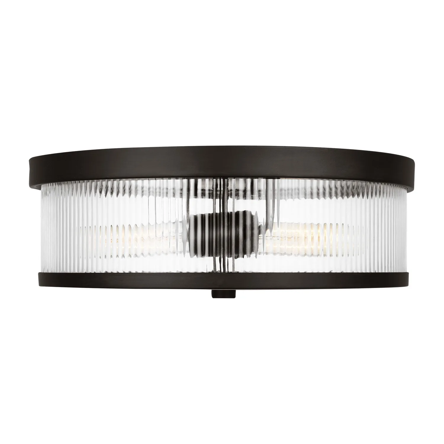 Geneva Two Light Flush Mount in Aged Iron