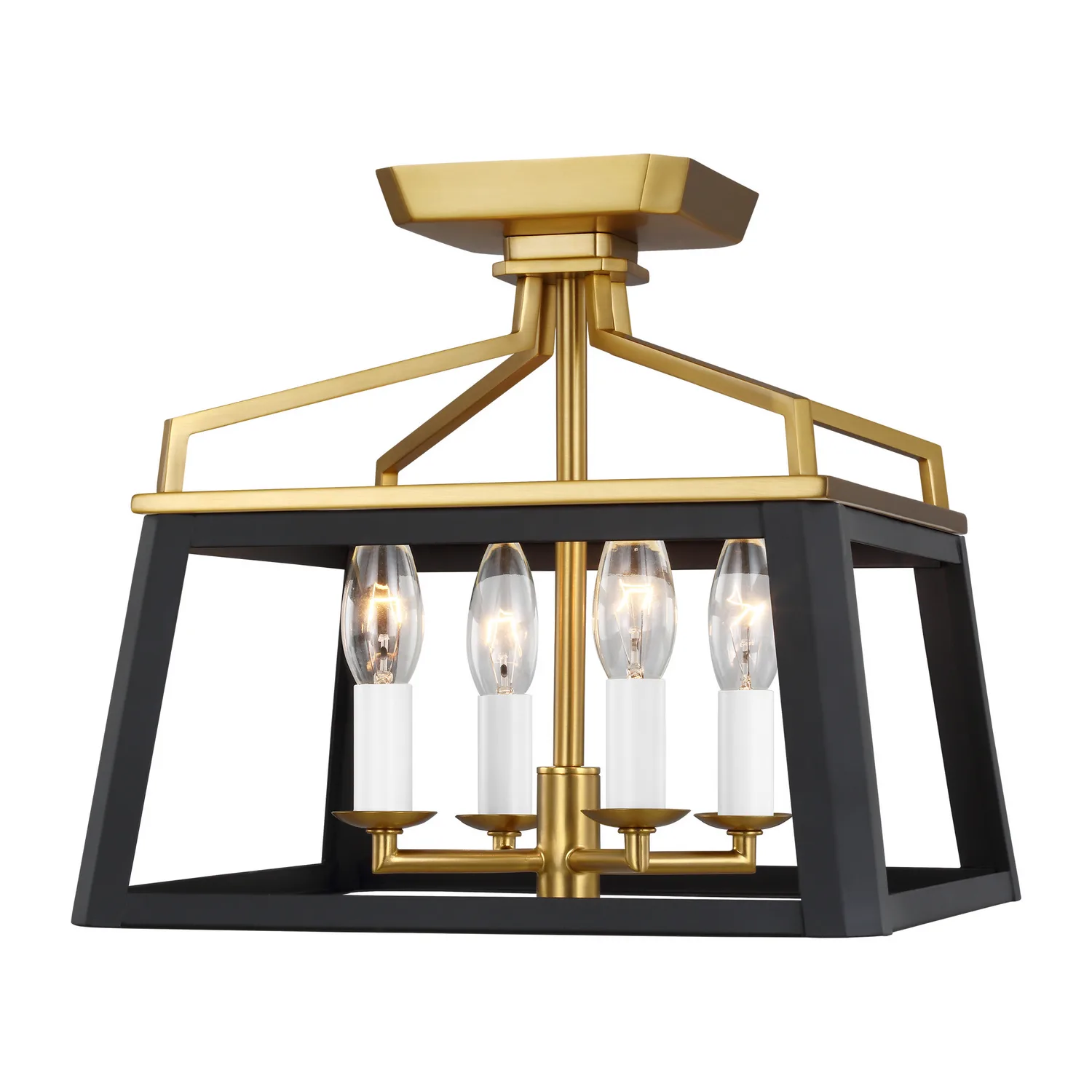 Carlow Four Light Flush Mount in Midnight Black