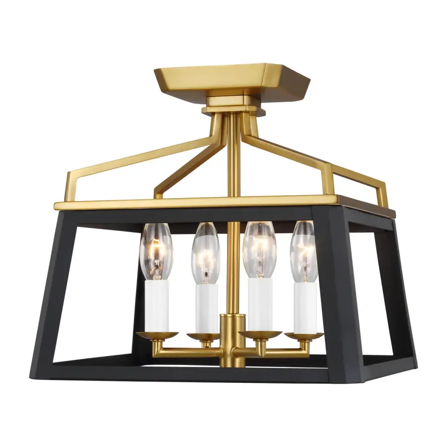 Carlow Four Light Flush Mount in Midnight Black