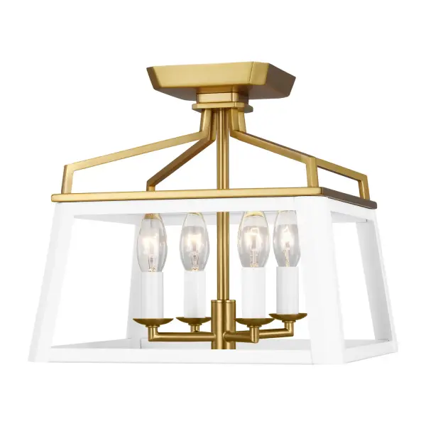 Carlow Four Light Semi-Flush Mount in White Matte