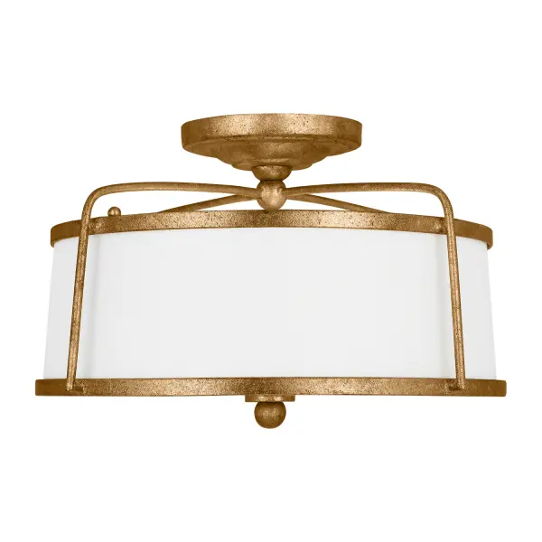 Stonington Two Light Semi-Flush Mount in Antique Gild