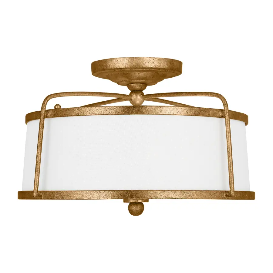 Stonington Two Light Semi-Flush Mount in Antique Gild