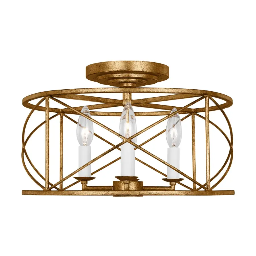 Beatrix Four Light Semi-Flush Mount in Antique Gild