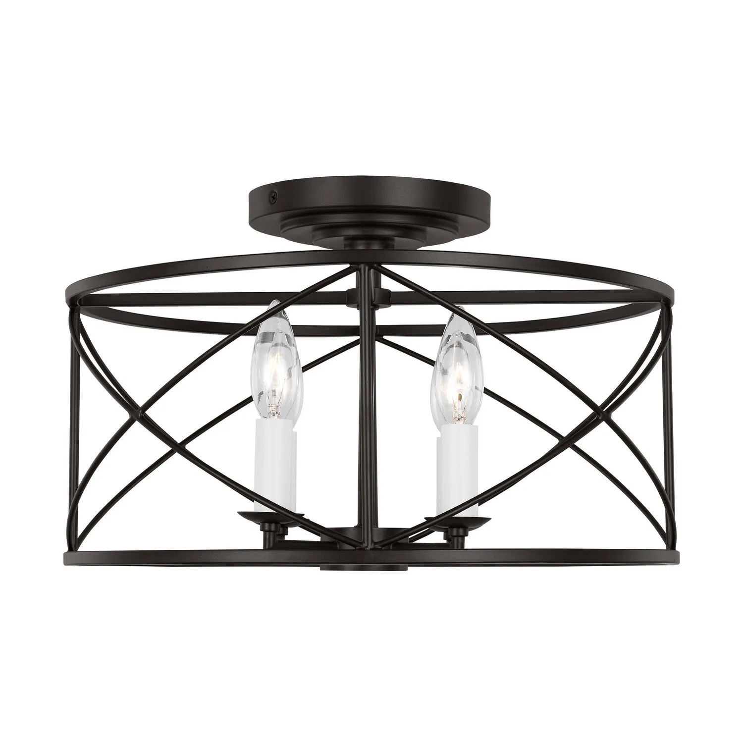 Beatrix Four Light Semi-Flush Mount in Aged Iron