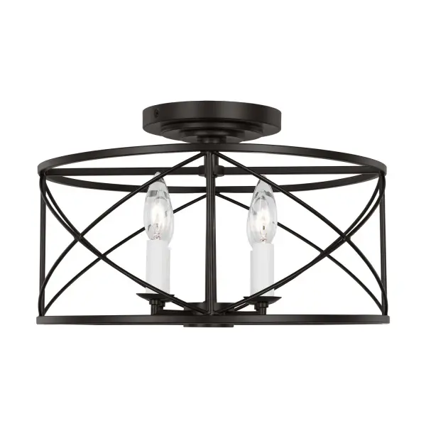Beatrix Four Light Semi-Flush Mount in Aged Iron