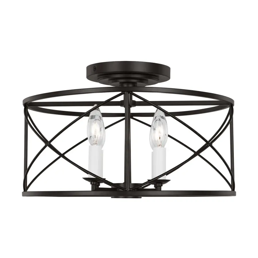 Beatrix Four Light Semi-Flush Mount in Aged Iron