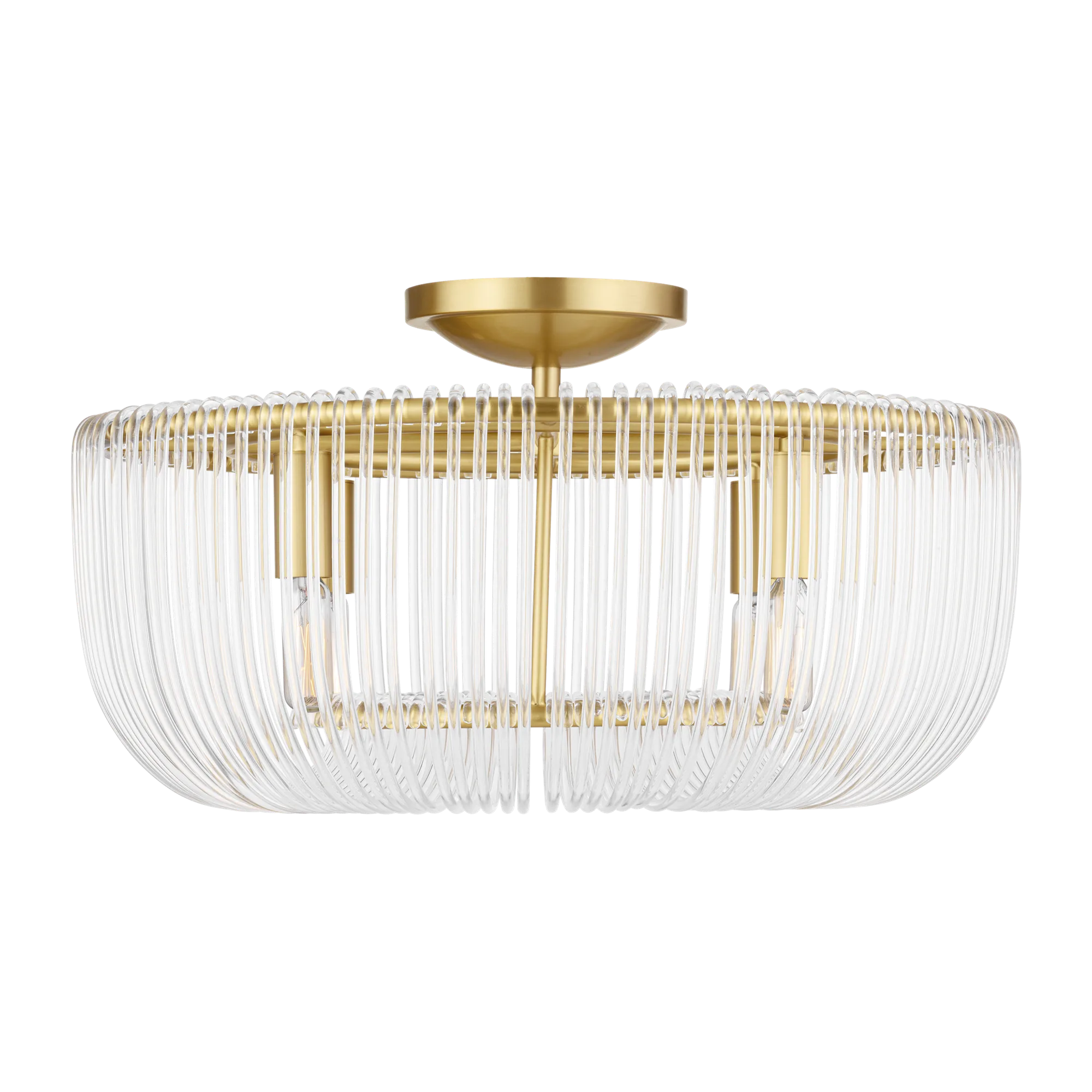 Pierce Medium Flush Mount in Burnished Brass