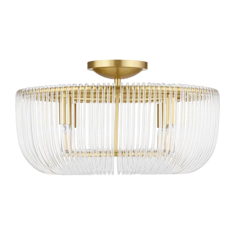 Pierce Medium Flush Mount in Burnished Brass - Image 1