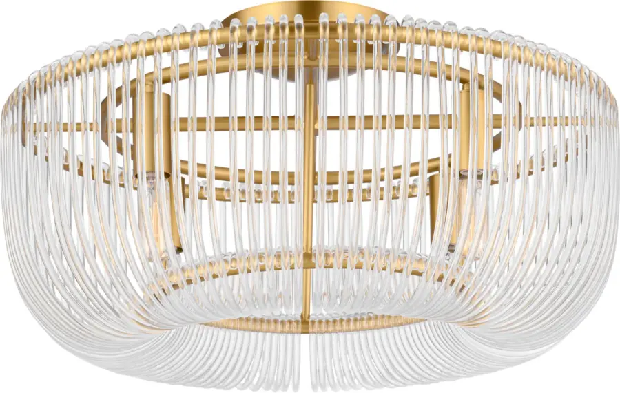 Pierce Medium Flush Mount in Burnished Brass - Image 2