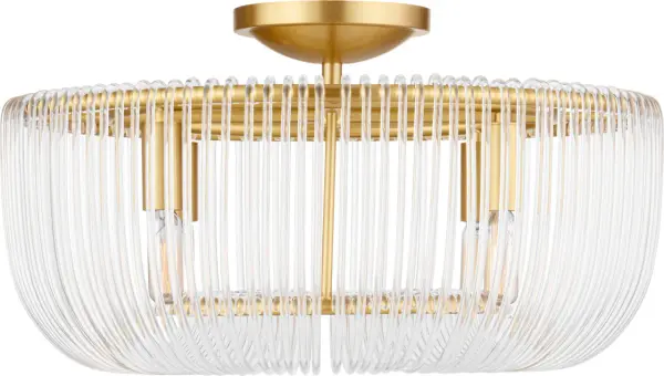 Pierce Medium Flush Mount in Burnished Brass - Image 3