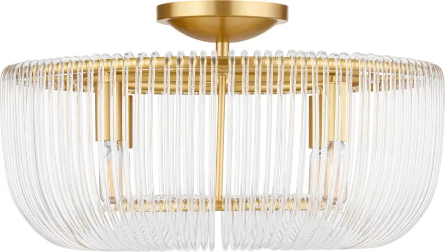Pierce Medium Flush Mount in Burnished Brass - Image 3