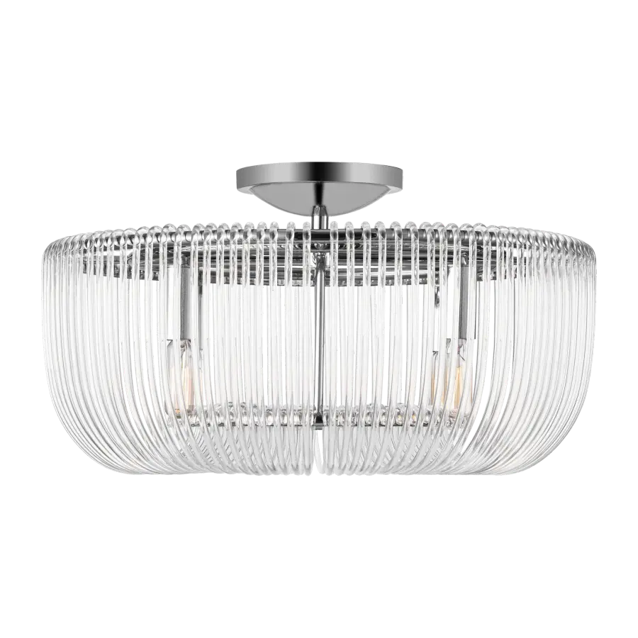 Pierce Medium Flush Mount in Polished Nickel - Image 1