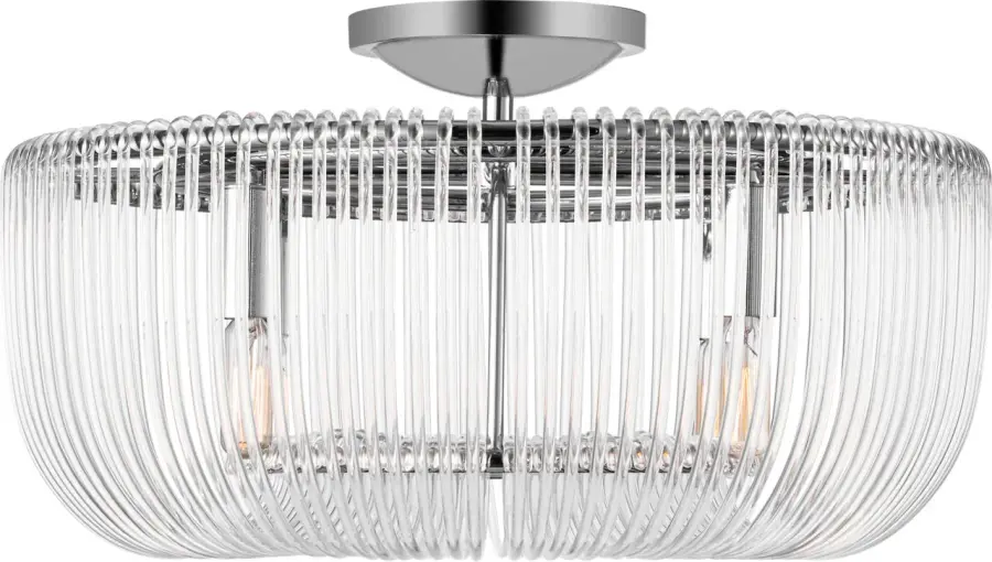 Pierce Medium Flush Mount in Polished Nickel - Image 3