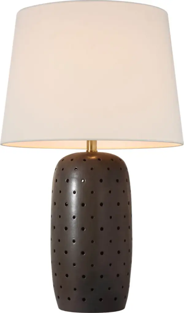 Sophisticated 30" Table Lamp with Warm Cocoa Finish and Natural Linen - Image 3