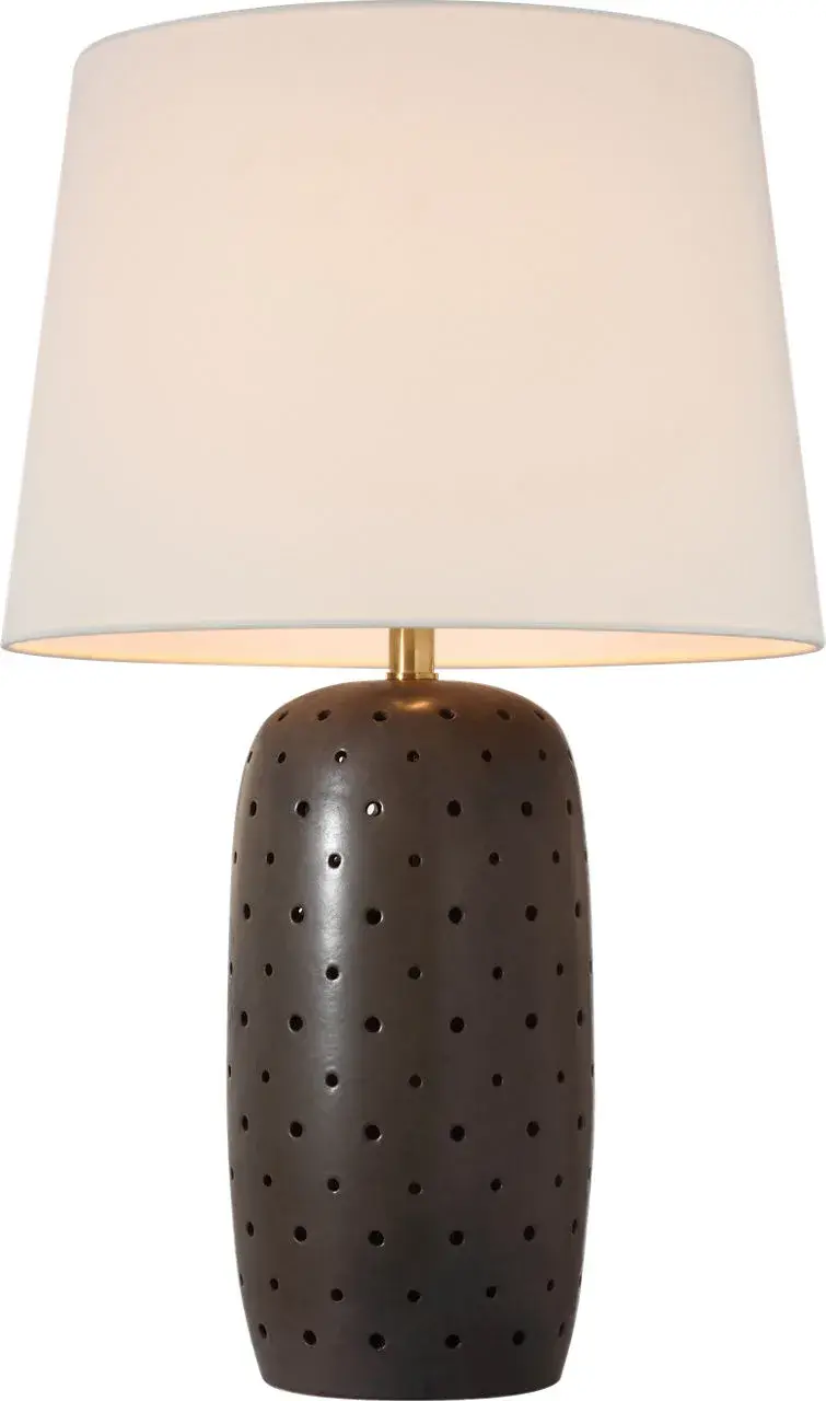 Sophisticated 30" Table Lamp with Warm Cocoa Finish and Natural Linen - Image 3