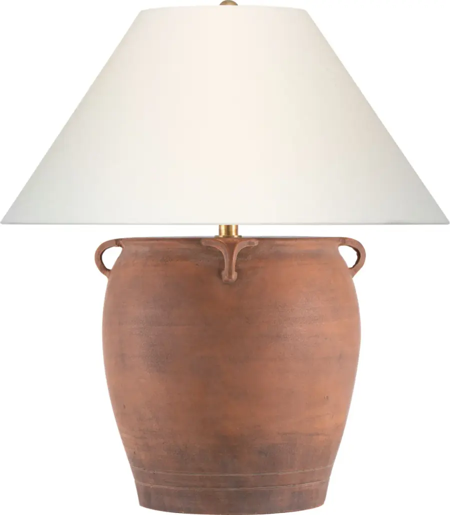 Fasano 28" Table Lamp in Natural Terracotta with Linen Shade - Image 1