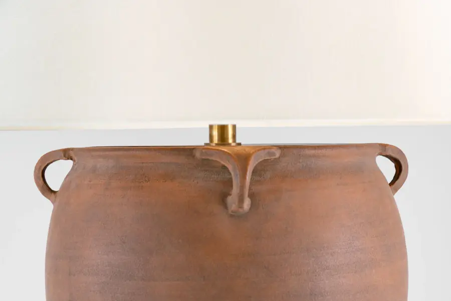 Fasano 28" Table Lamp in Natural Terracotta with Linen Shade - Image 4