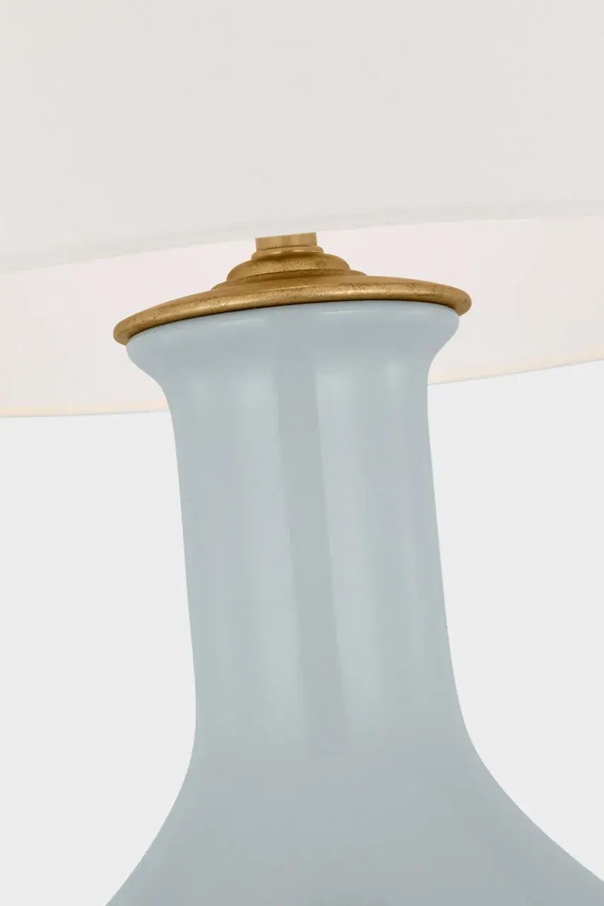 Lambay Cordless Table Lamp in Ice Blue with Linen Shade - Image 2