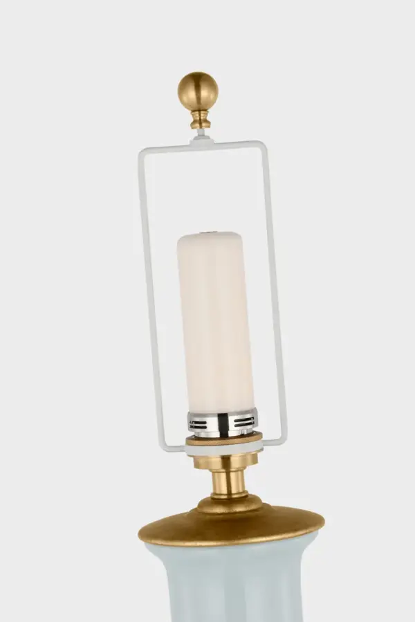 Lambay Cordless Table Lamp in Ice Blue with Linen Shade - Image 3
