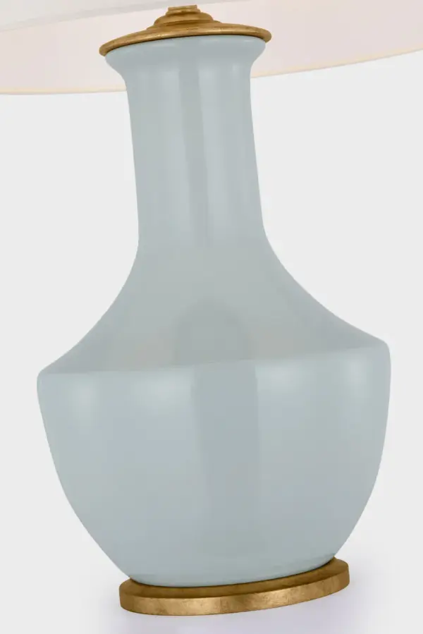 Lambay Cordless Table Lamp in Ice Blue with Linen Shade - Image 4