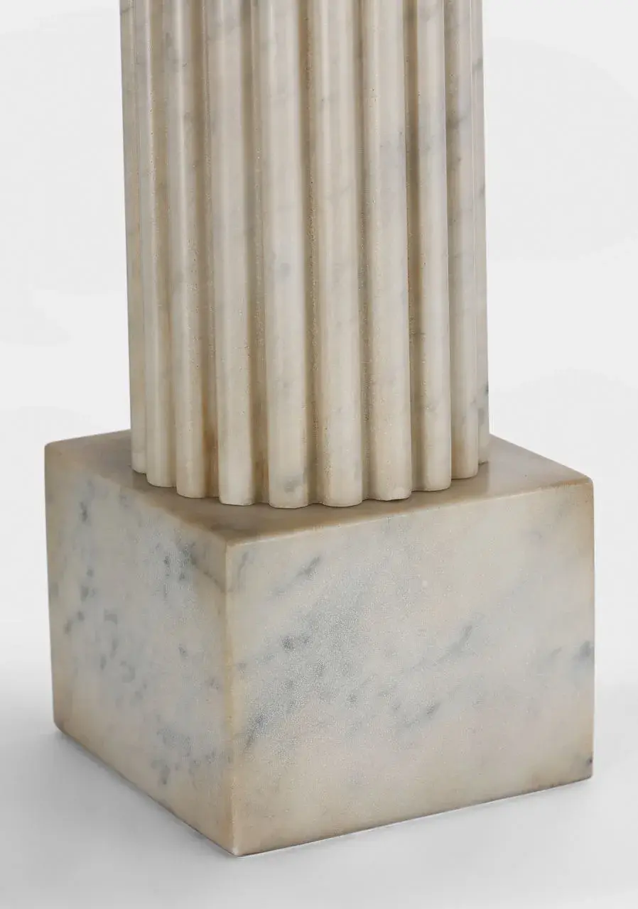 Reeve 29" Table Lamp in Vintage Carrara with Linen Shade - Image 4