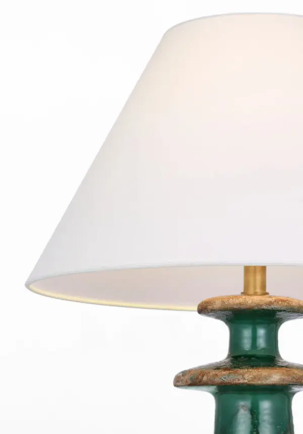 Elegant Coastal-Inspired Table Lamp with Sophisticated Green Finish - Image 3